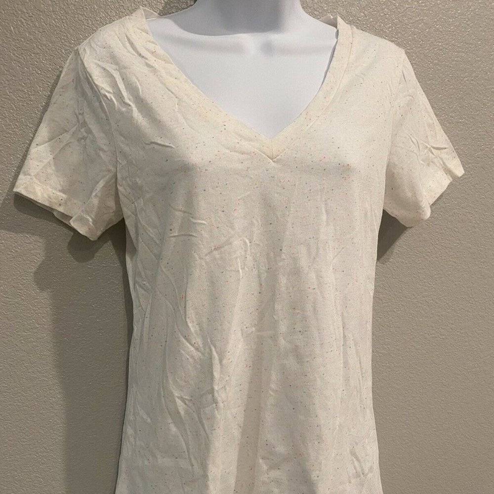 Old Navy Splatter Paint Multicolored V-Neck Shirt